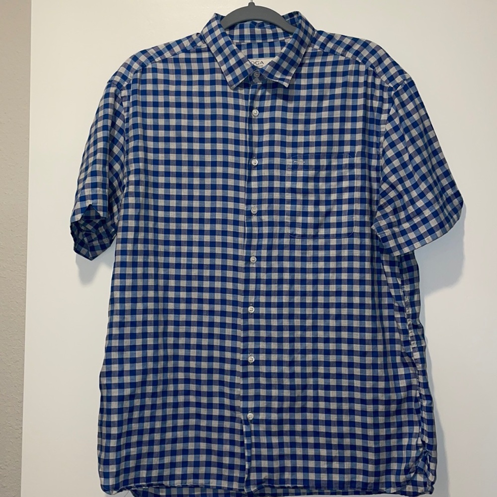 Boga men’s XL blue plaid button down